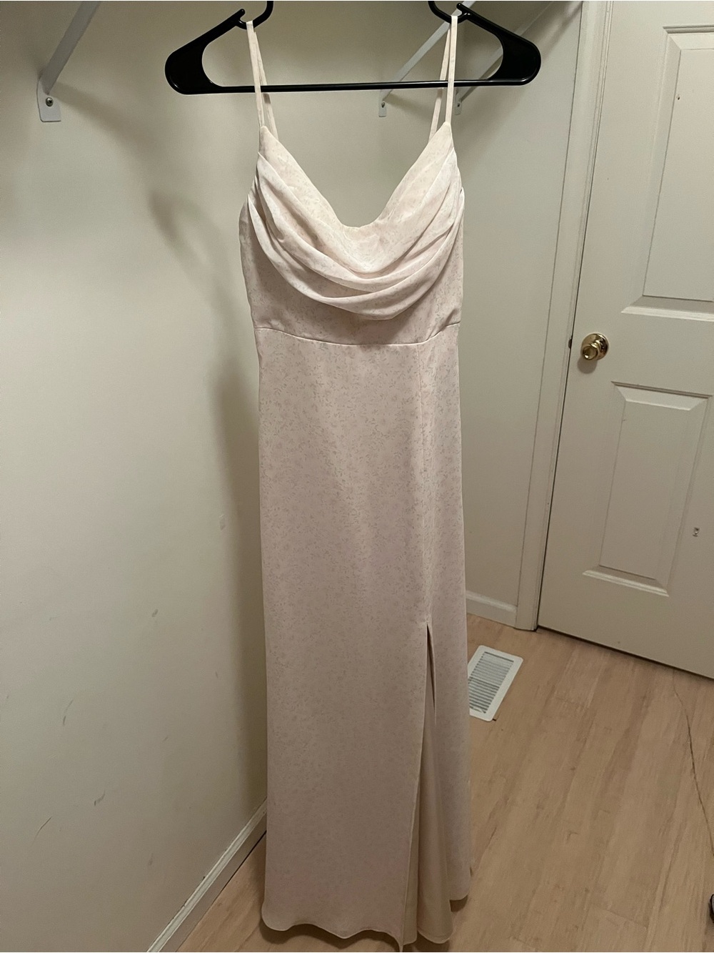 Revelry Custom Ember Chiffon Floral Print Dress - Champagne Posey